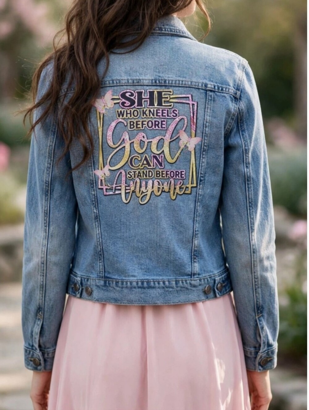 Upcycled jean jacket , Sharing Your Faith.